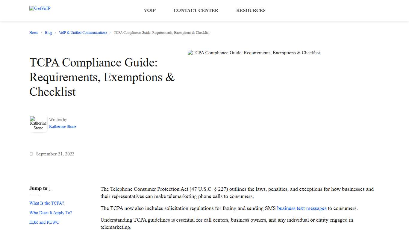 TCPA Compliance Guide: Requirements, Exemptions & Checklist