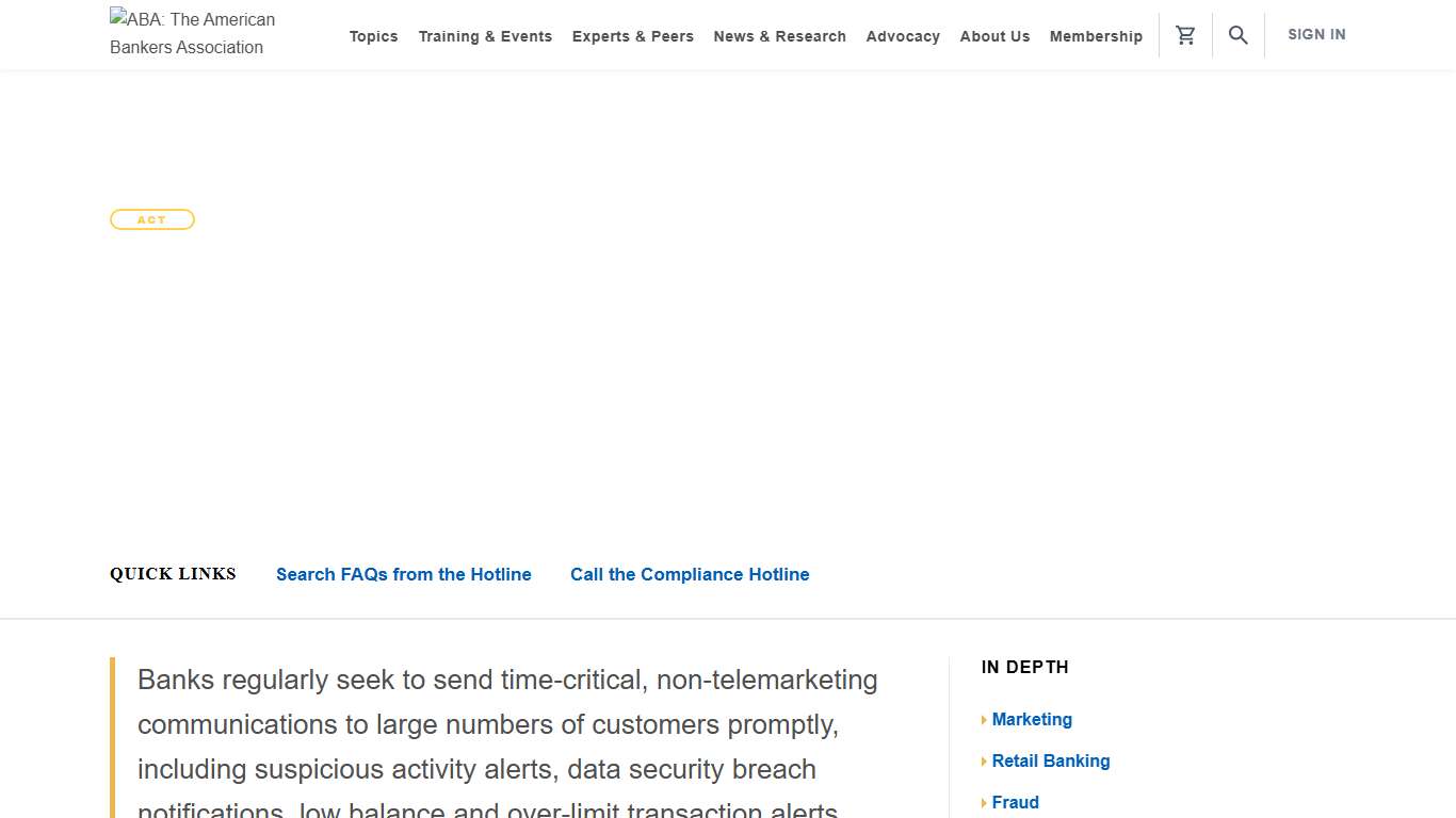 Telephone Consumer Protection Act | American Bankers Association