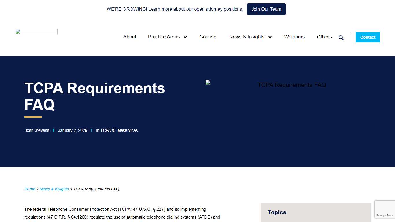 TCPA Compliance, Opt-out and Consent Requirements